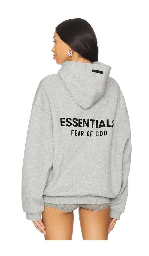 Fear of God Essentials Fleece Hoodie II Light Heather Gray FW24 fabric care guide - Afewvibe