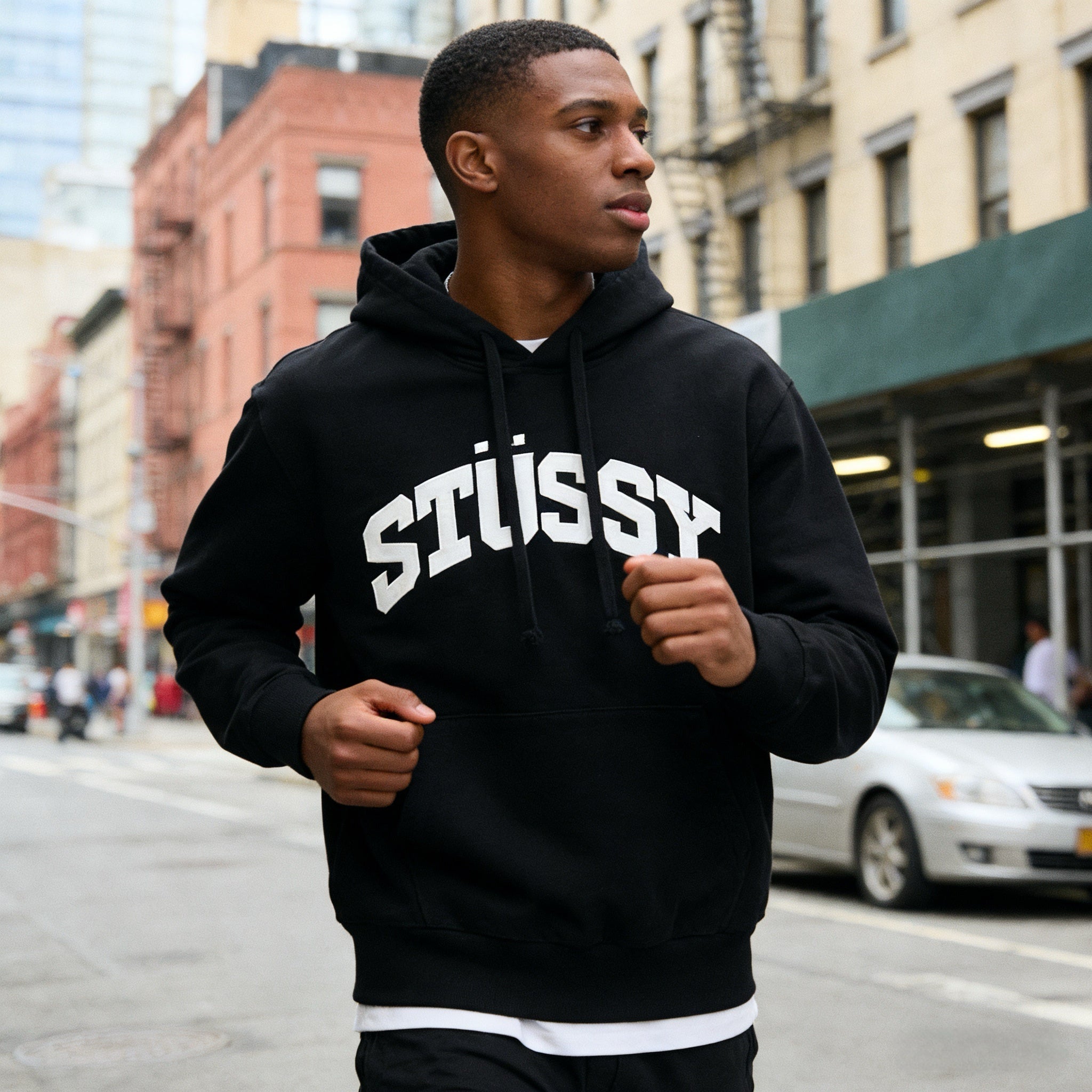 Stussy Block Sport Pigment Dyed Hoodie Black — Pigment Fade, Stadium Energy - Afewvibe