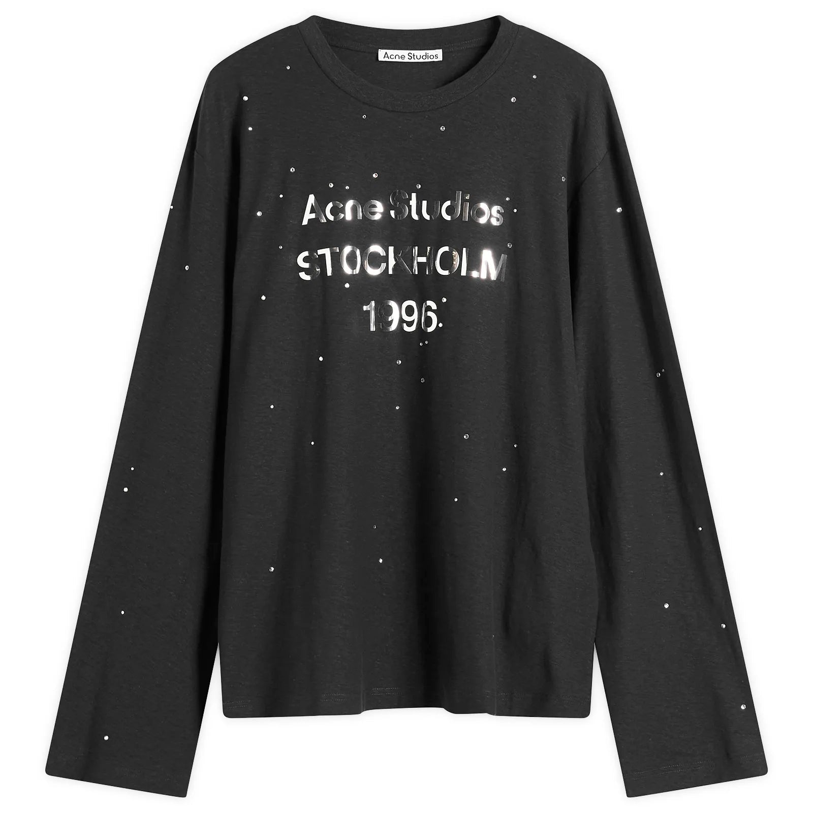 ACNE STUDIOS EDDEN RHINESTONE LONG SLEEVE TOP Black - Afewvibe