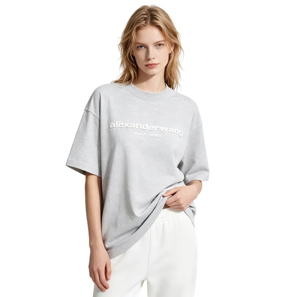 Alexander Wang Puff Logo Tee Grey - Afewvibe