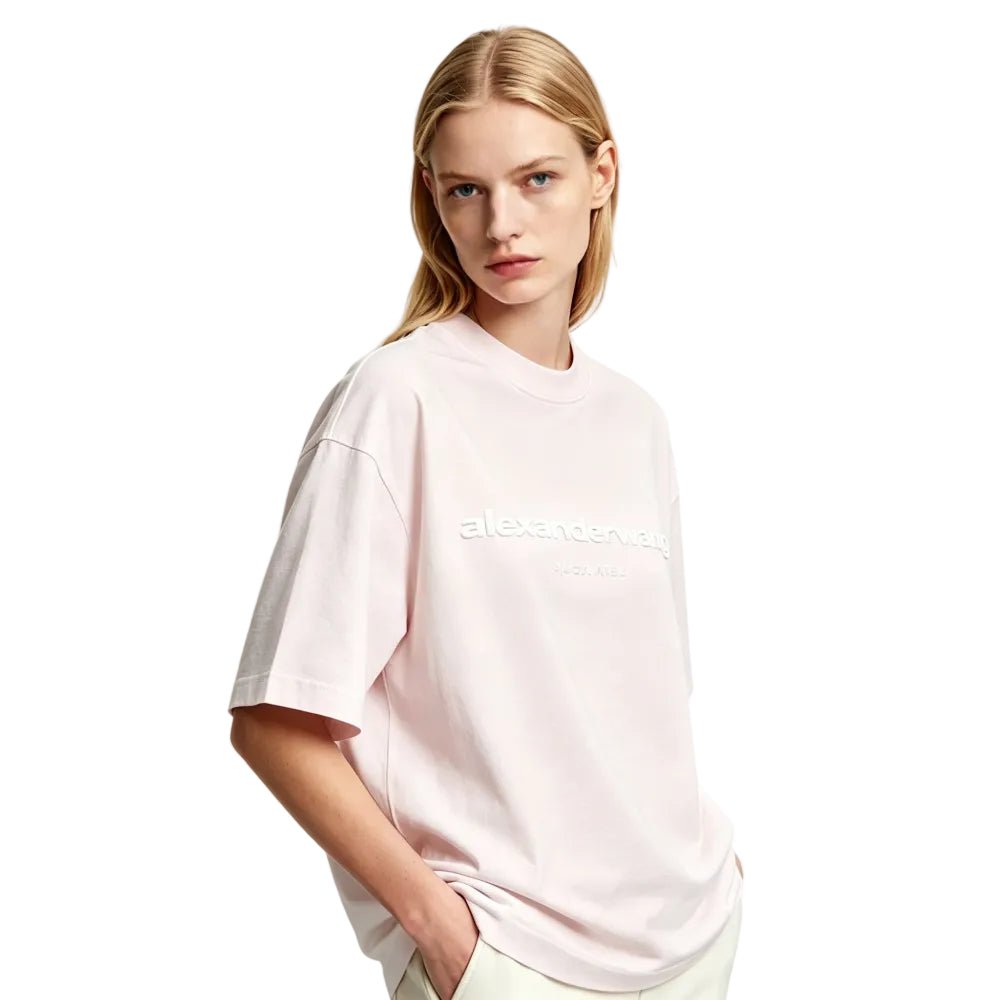 Alexander Wang Puff Logo Tee Pink - Afewvibe