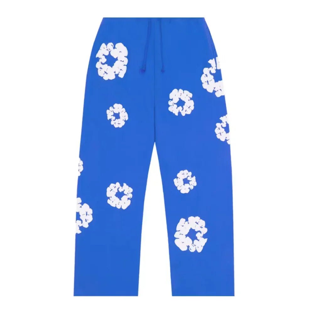 Denim Tears Cotton Wreath Baggy Sweatpants Blue - Afewvibe