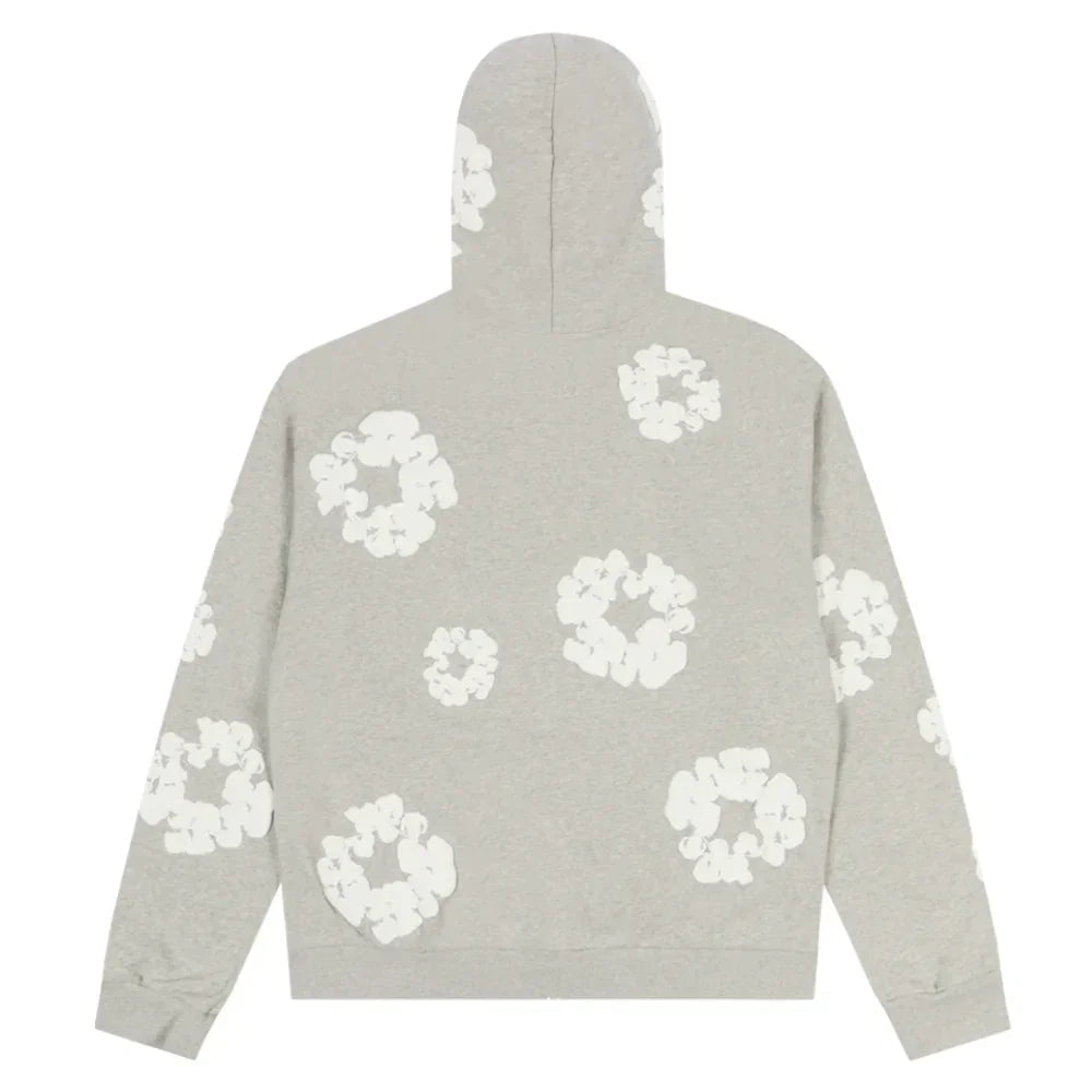 Denim Tears Cotton Wreath Zip Hoodie Grey - Afewvibe