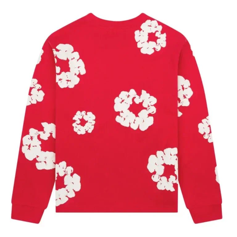 Denim Tears Long Sleeve Cotton Wreath T-shirt Red - Afewvibe