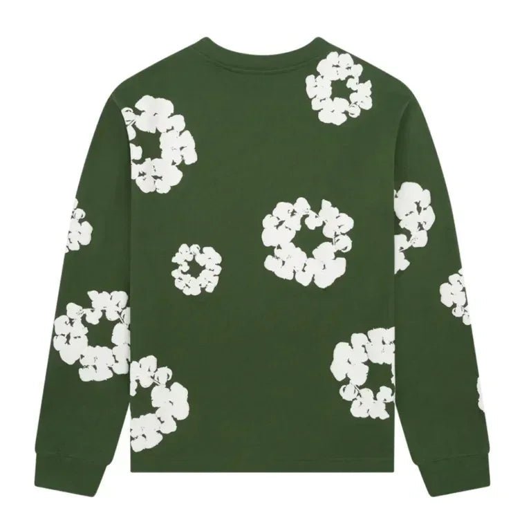 Denim Tears Long Sleeve CottonWreath T-shirt Green - Afewvibe