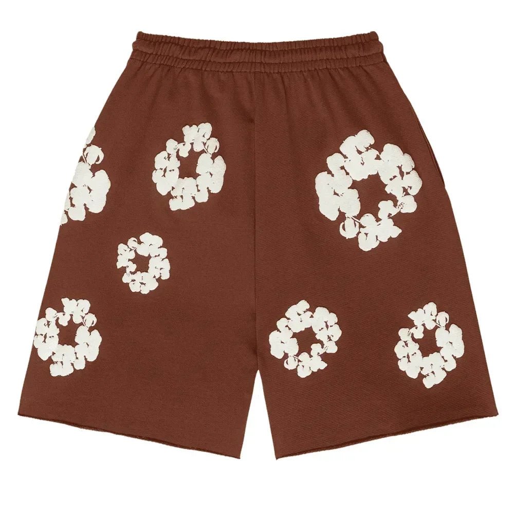Denim Tears The Cotton Wreath Shorts Brown - Afewvibe