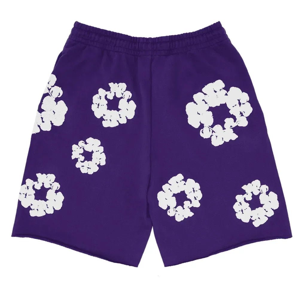 Denim Tears The Cotton Wreath Shorts Purple - Afewvibe