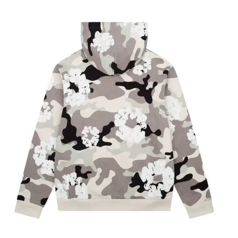 Denim Tears The Cotton Wreath Zip Sweatshirt White Camo - Afewvibe