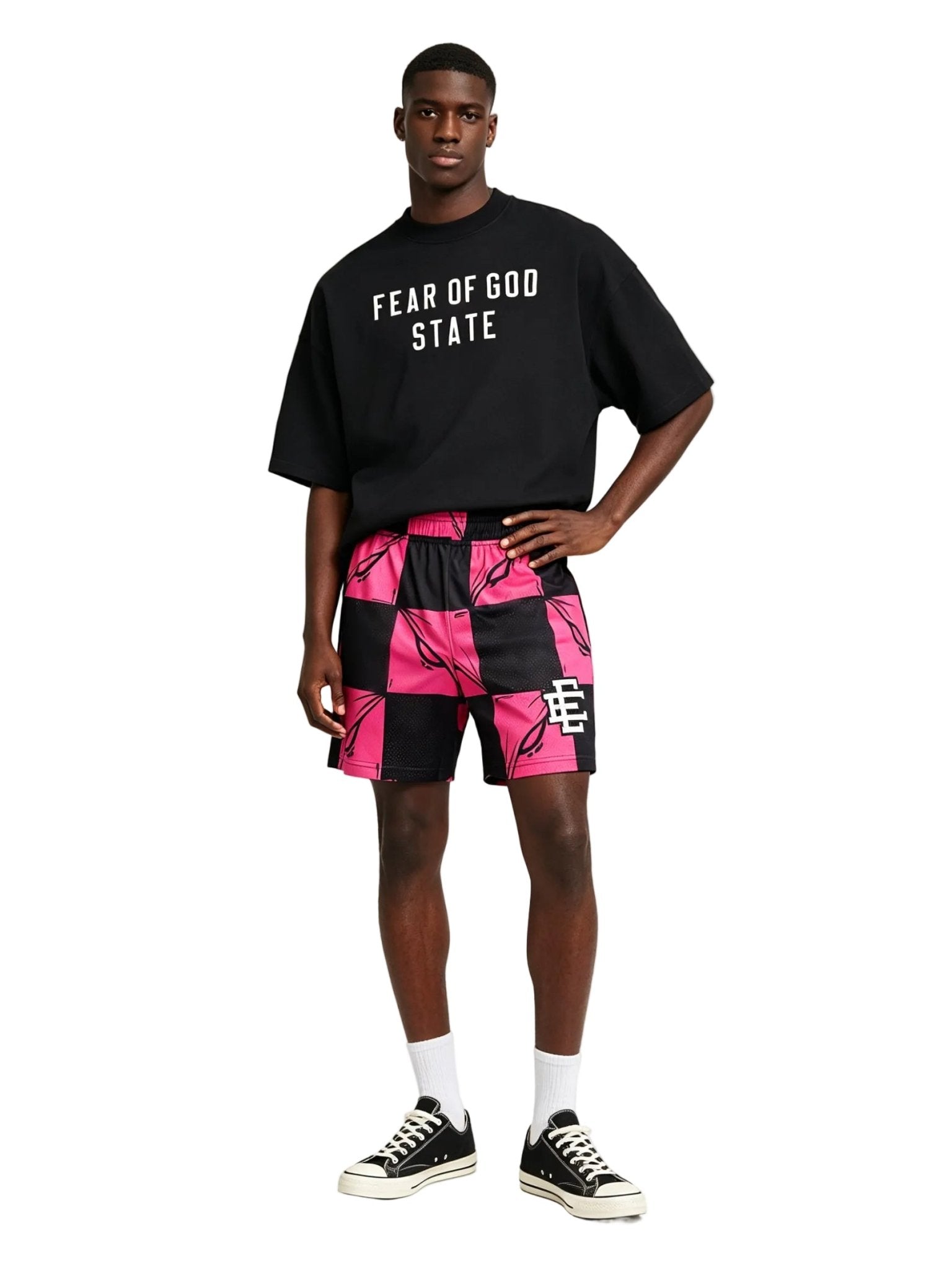 Eric Emanuel x Matty Boy EE Short Pink Silver Friends & Family - Afewvibe