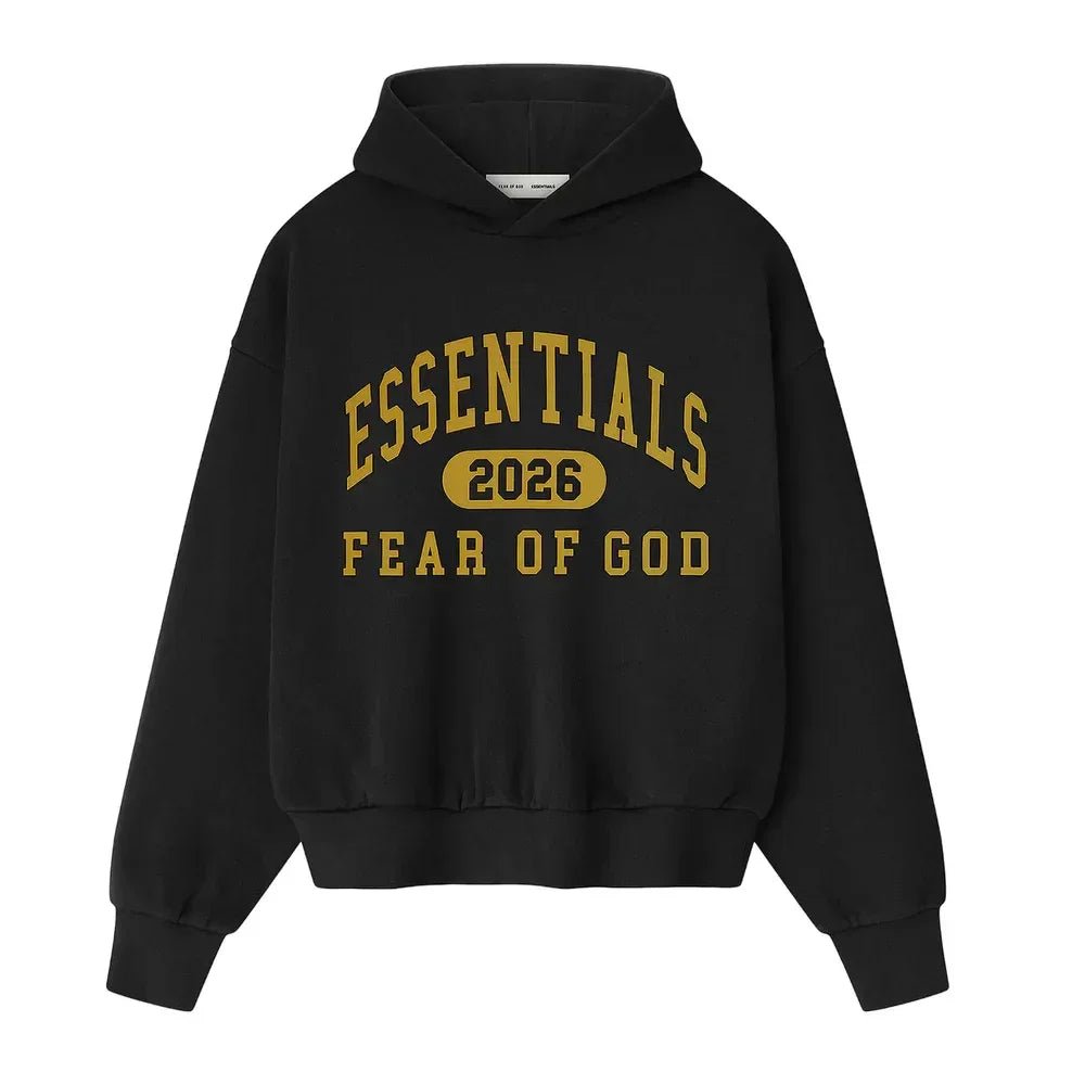 Fear of God Essentials Classic Fleece Hoodie Vintage Black - Afewvibe