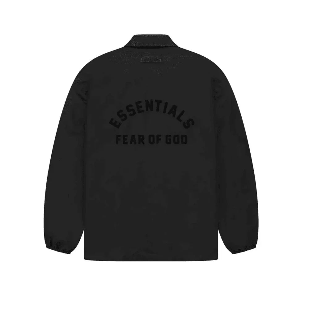Fear Of God Essentials Coaches Jacket Black - Afewvibe
