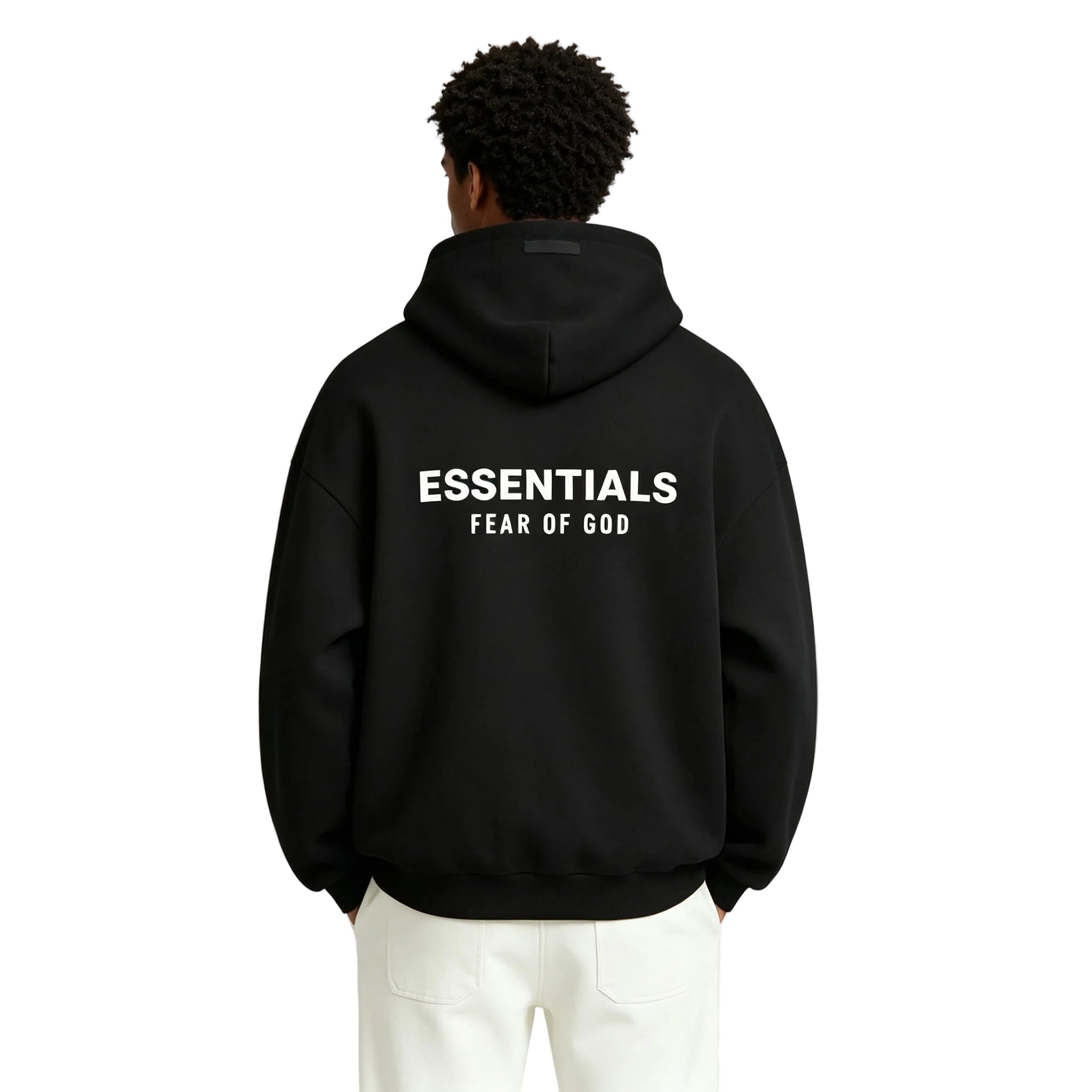 Fear of God Essentials Fleece Hoodie II Black FW24 - Afewvibe
