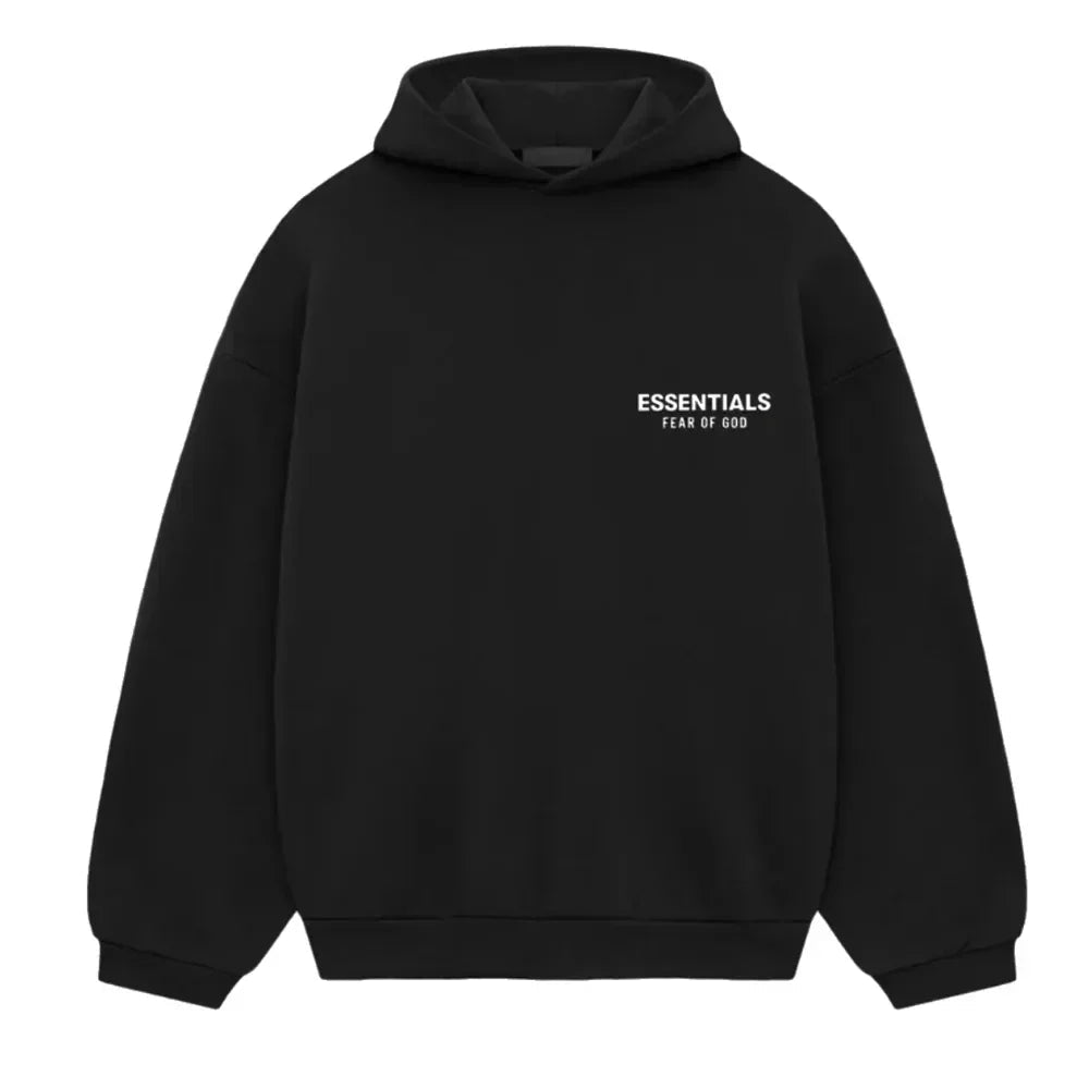 Fear of God Essentials Fleece Hoodie II Black FW24 - Afewvibe