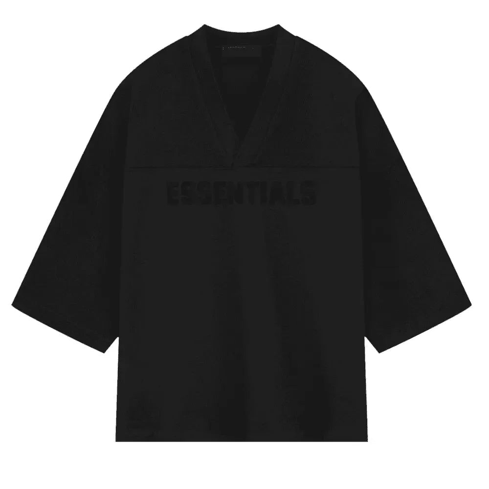 Fear of God Essentials Heavy Jersey Football Tee Jet Black - Afewvibe