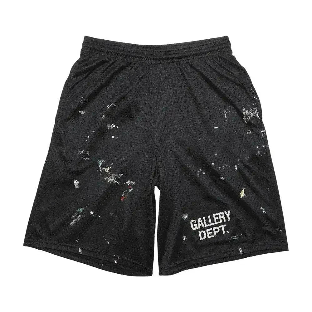 Gallery Dept. Studio Paint Logo Gym Shorts Black - Afewvibe