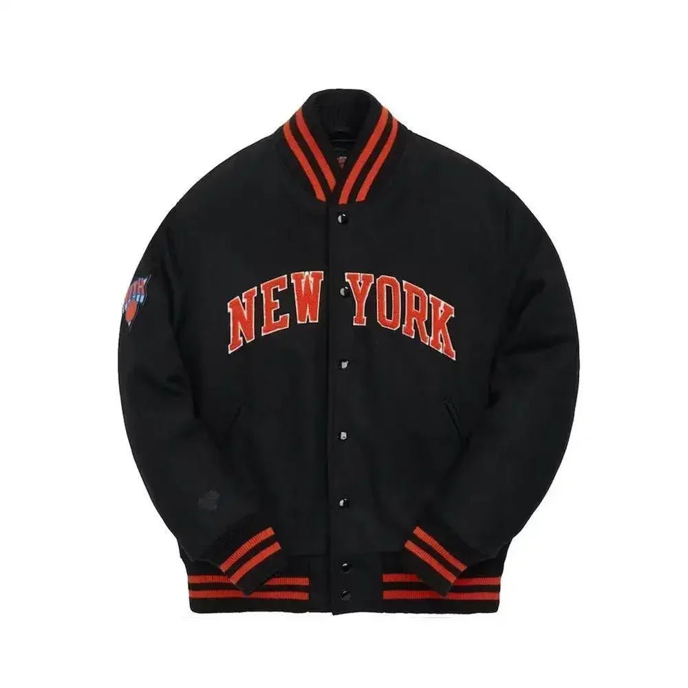 Kith New York Knicks Varsity Jacket Black - Afewvibe