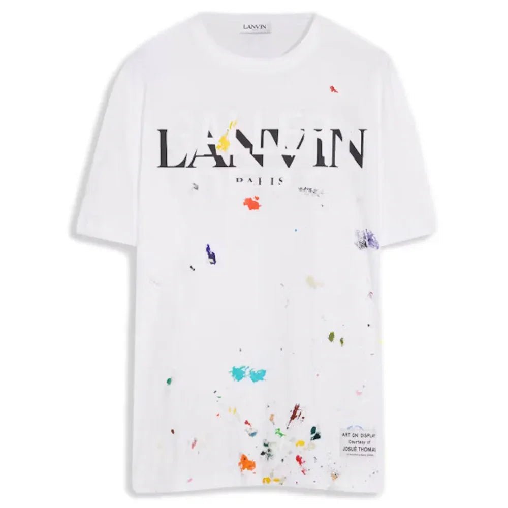 Lanvin x Gallery Dept. Logos Printed T-Shirt With Paint Marks White - Afewvibe