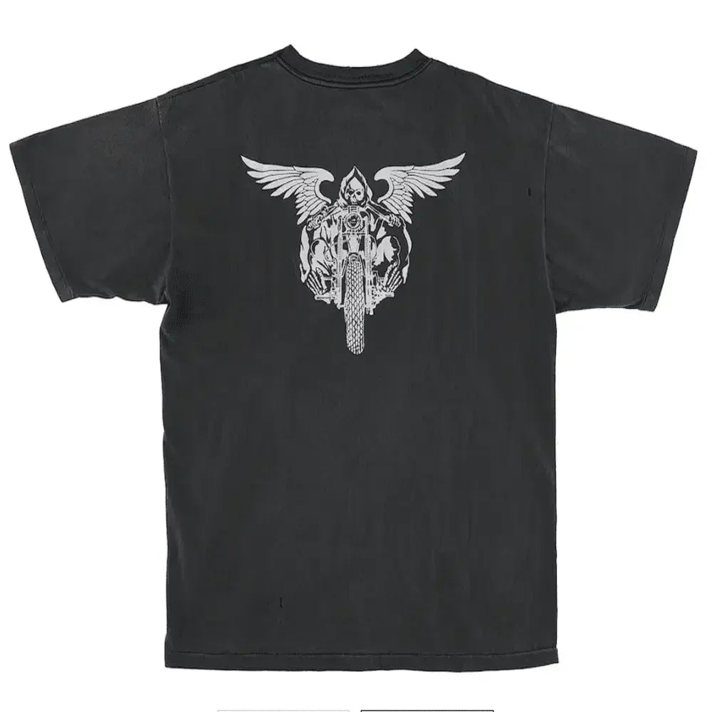 Neighborhood x Saint Michael Skull Biker T-Shirt Vintage Black - Afewvibe