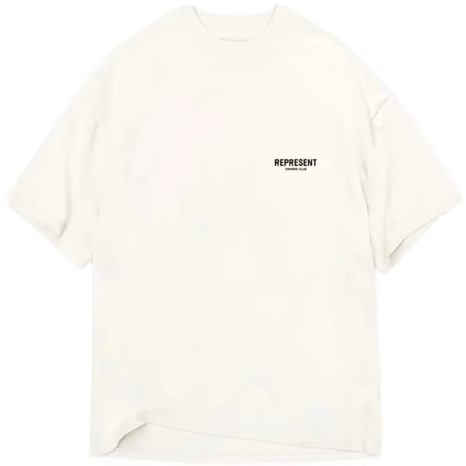Represent Owners Club TShirt Flat White Black - Afewvibe