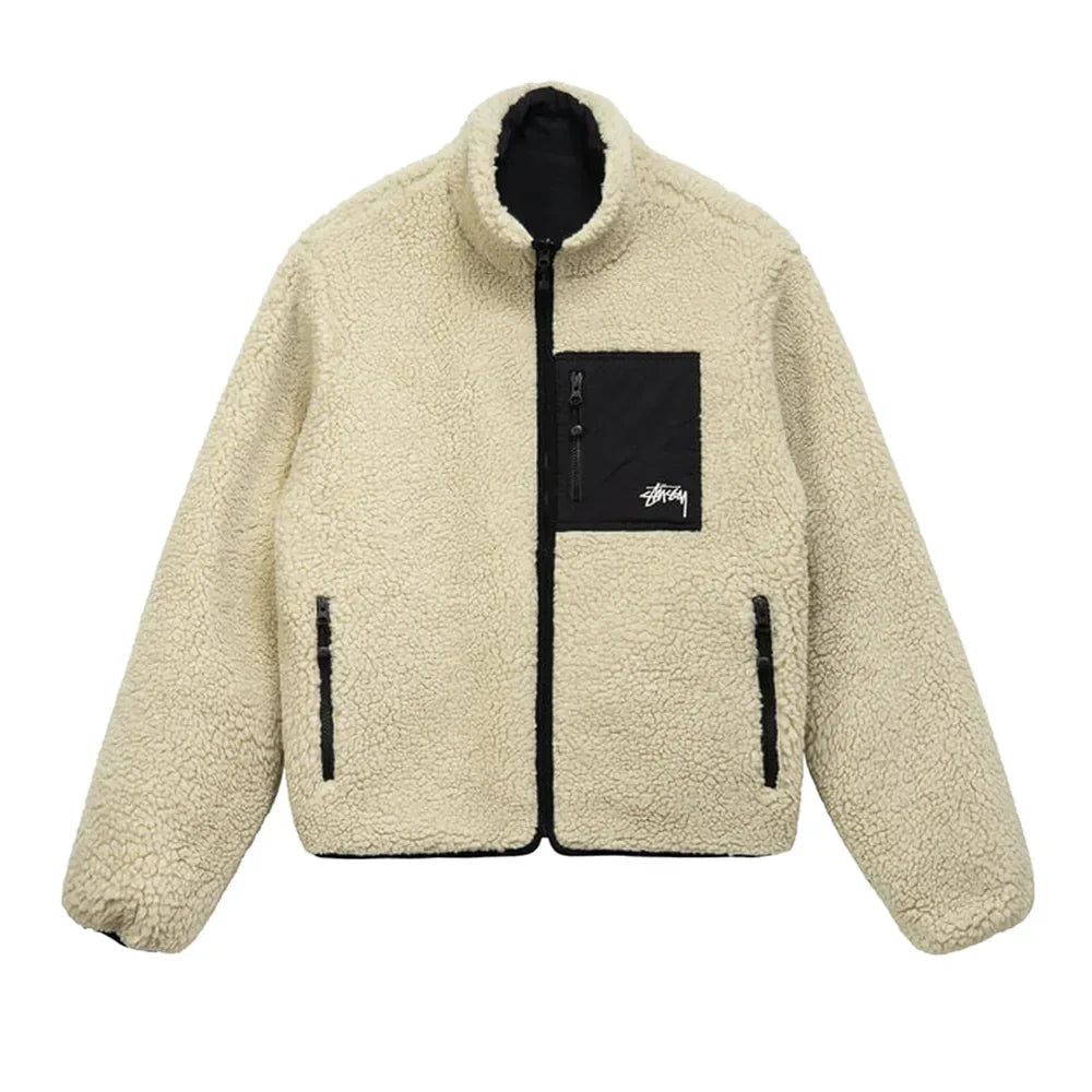 Stussy 8 Ball Sherpa Jacket Natural - Afewvibe