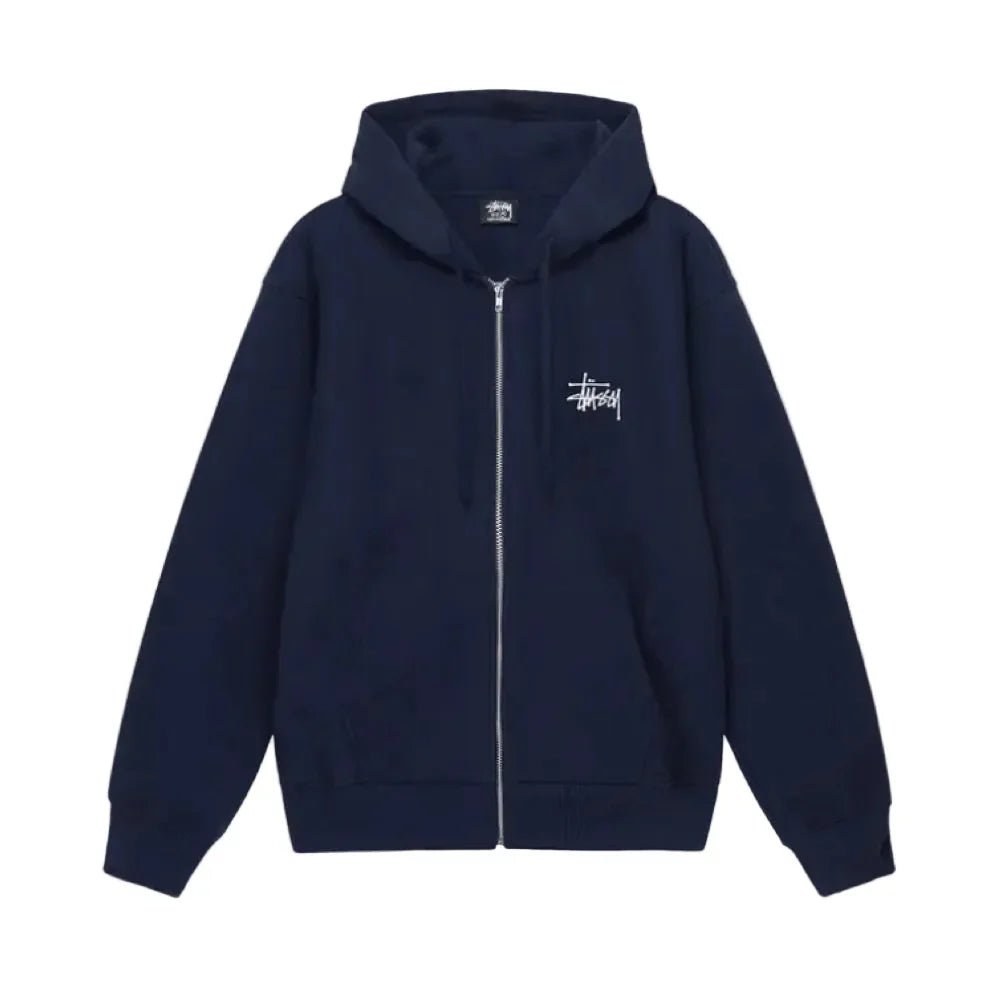 Stussy Basic Zip Hoodie Navy - Afewvibe