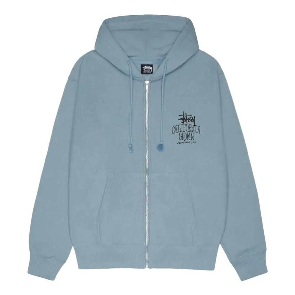Stussy Cali Grown Zip Hoodie Slate - Afewvibe