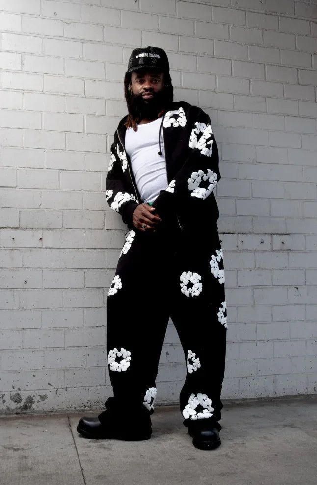 Denim Tears Cotton Wreath Zip Hoodie Black styling guide - Afewvibe