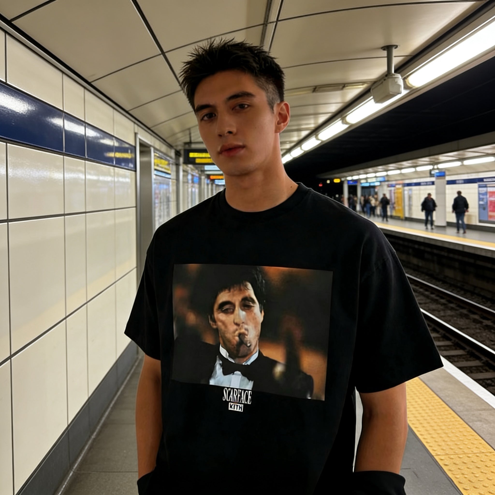 Kith x Scarface Montana Power Tee Black — Screen Legend, Daily Uniform - Afewvibe