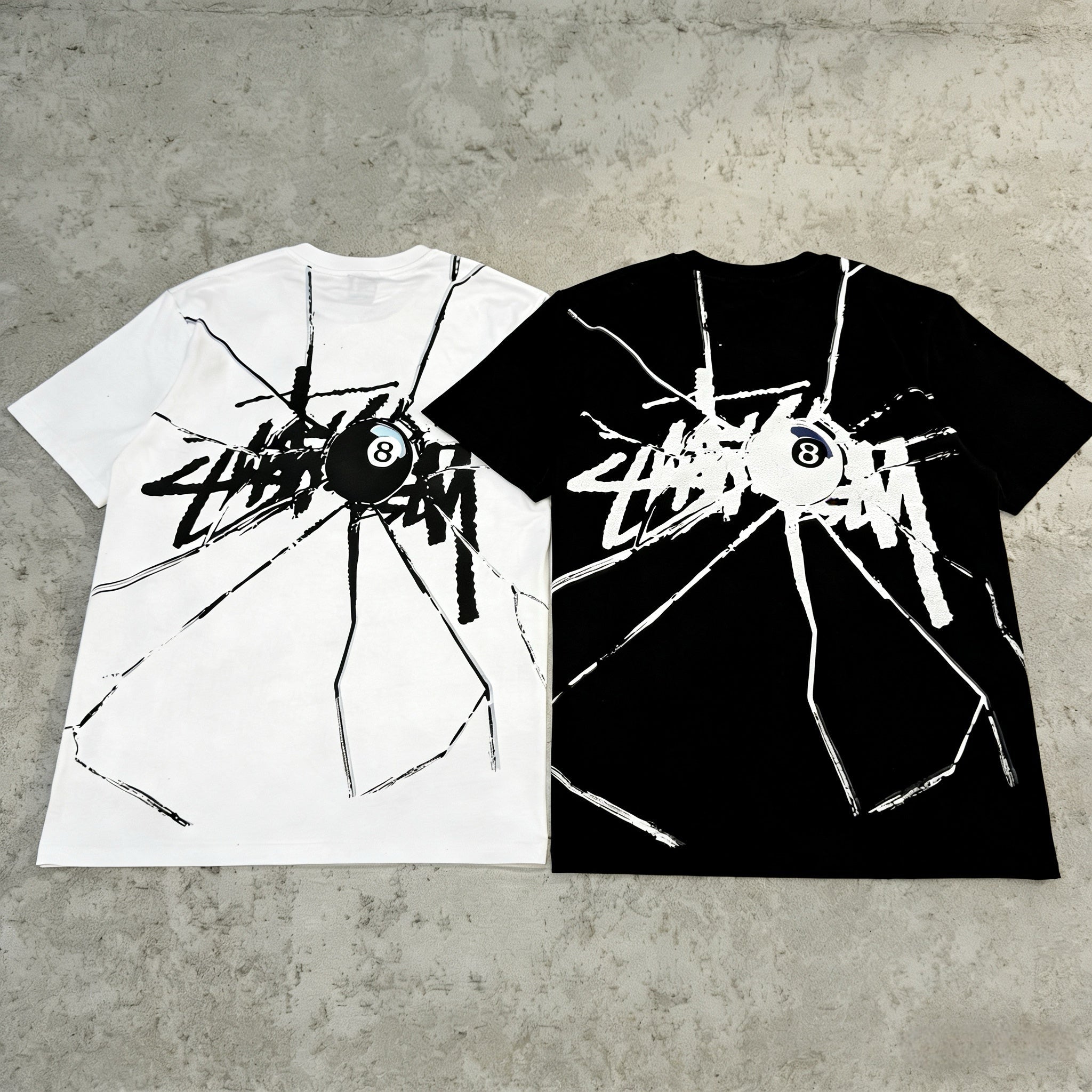 Stussy Shattered Tee White and Black — Two Colors, Two Roles - Afewvibe