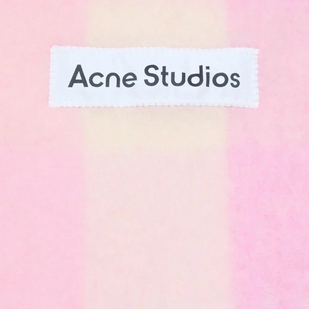Acne Studios Mohair Checked Scarf Candy Pink/White/Pale Pink - Afewvibe