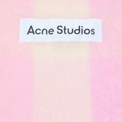 Acne Studios Mohair Checked Scarf Candy Pink/White/Pale Pink - Afewvibe