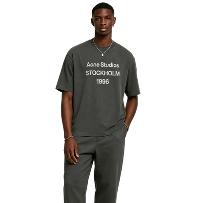 Acne Studios Sprayed 1996 Logo T-shirt Dusty Black - Afewvibe