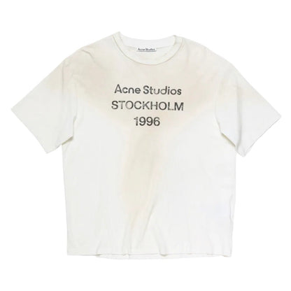 Acne Studios Sprayed 1996 Logo T-shirt Dusty White - Afewvibe