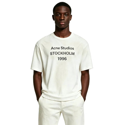 Acne Studios Sprayed 1996 Logo T-shirt Dusty White - Afewvibe
