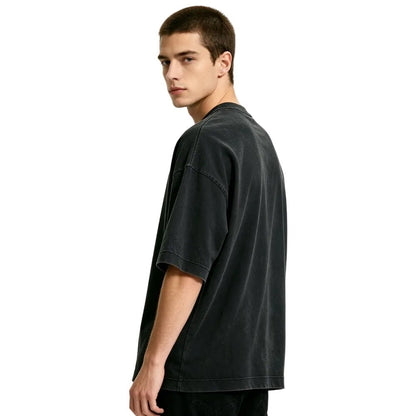 Alexander Wang Boxy Tee W Graphic Washed Black - Afewvibe