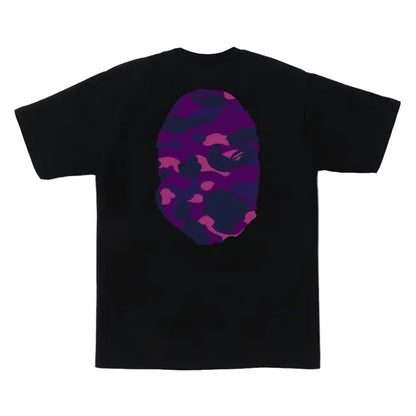 BAPE Color Camo Big Ape Head Tee Black Purple - Afewvibe
