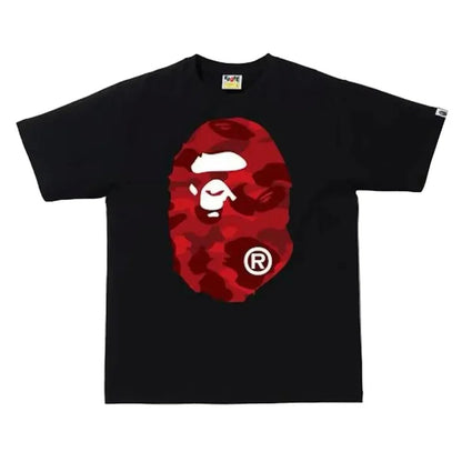 BAPE Color Camo Big Ape Head Tee Black Red - Afewvibe