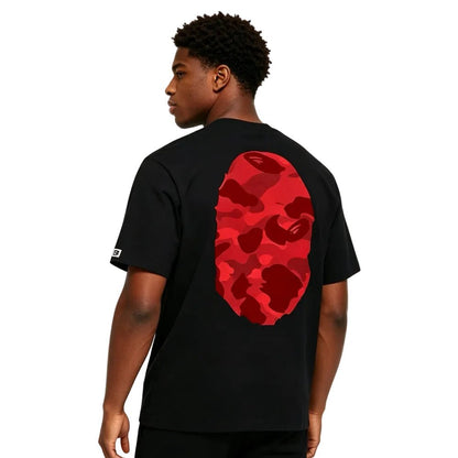 BAPE Color Camo Big Ape Head Tee Black Red - Afewvibe