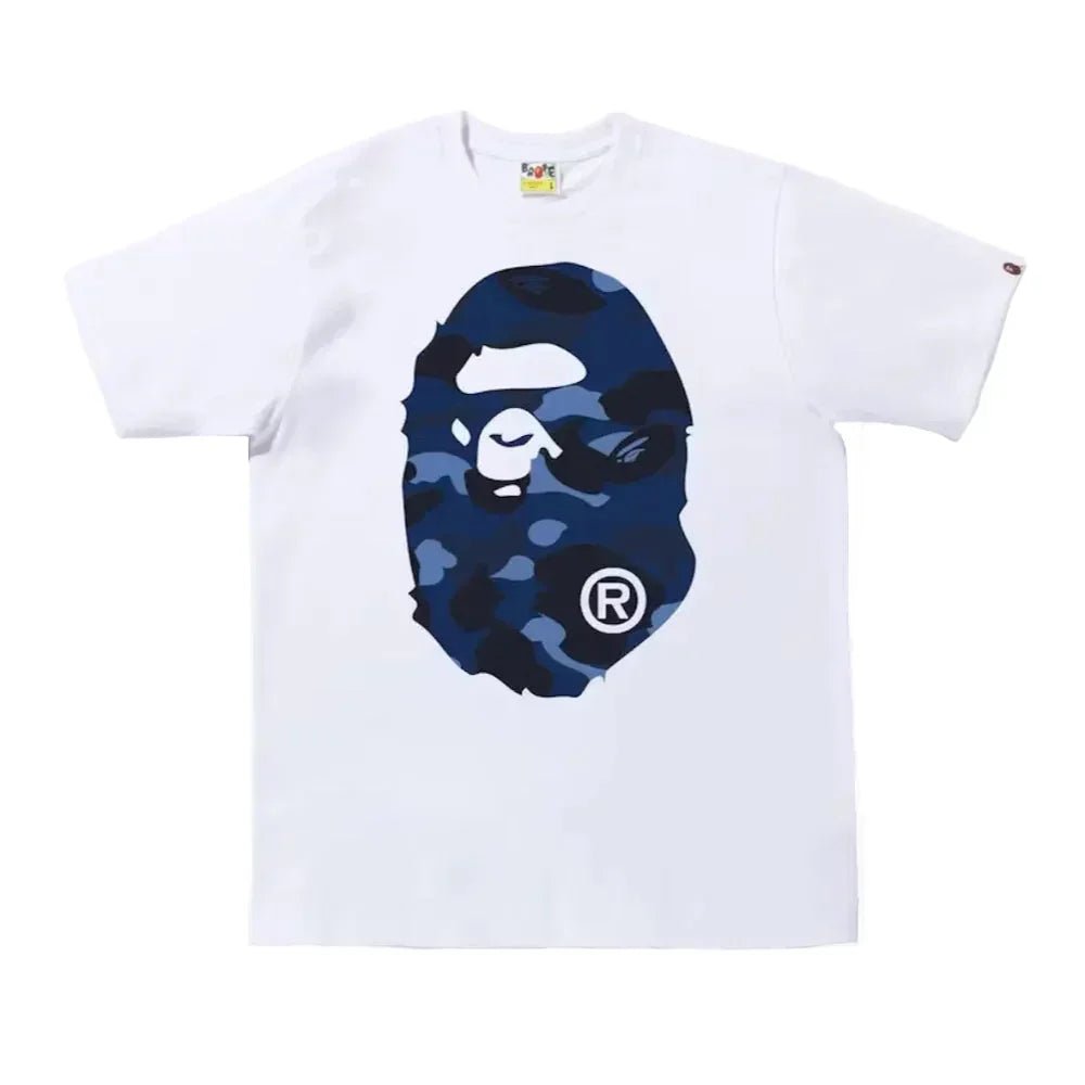 BAPE Color Camo Big Ape Head Tee White Blue - Afewvibe