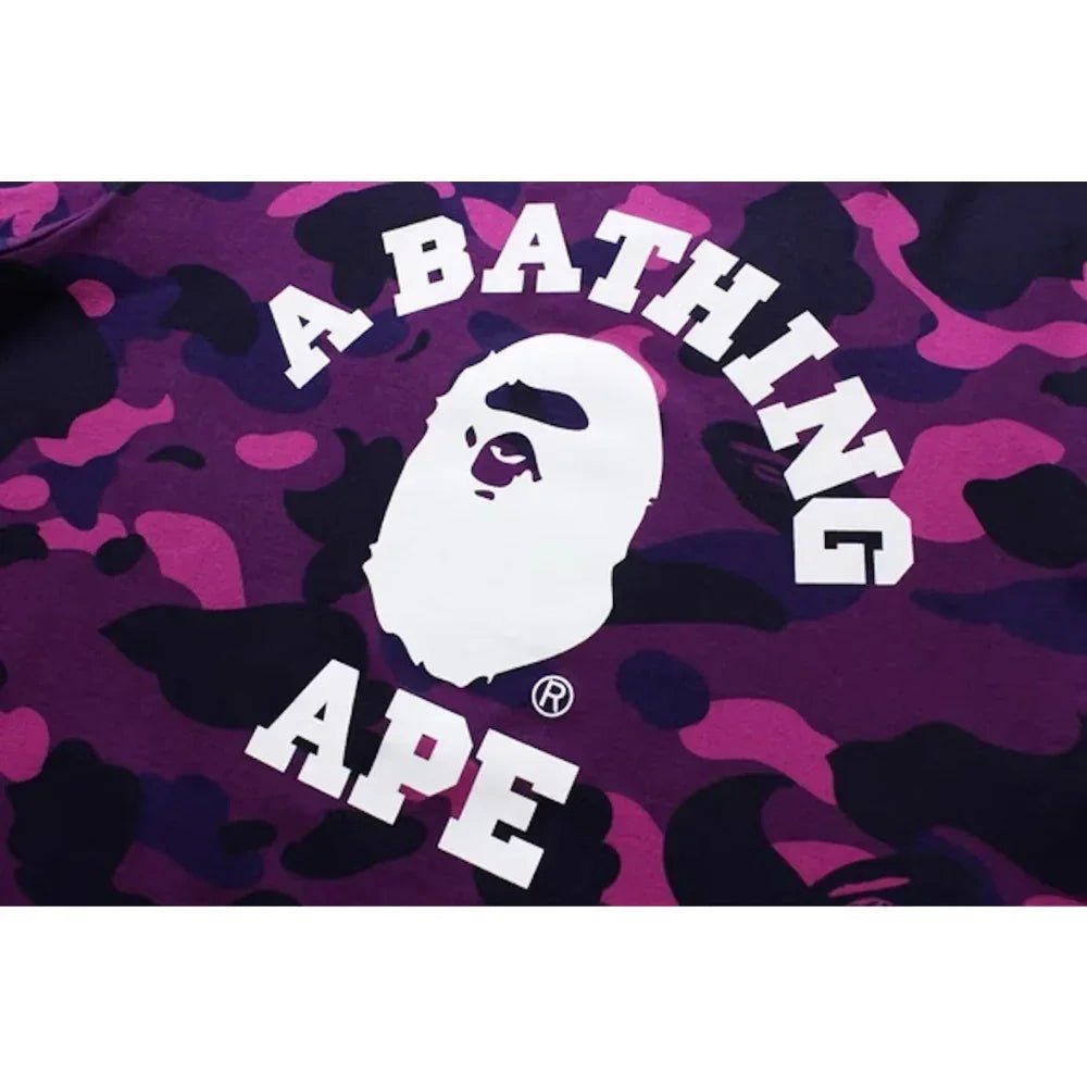 BAPE COLOR CAMO COLLEGE TEE PURPLE - Afewvibe