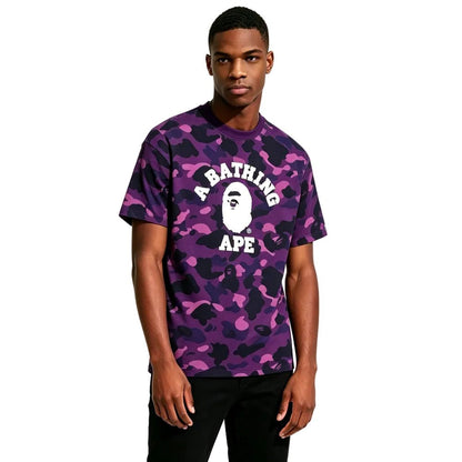 BAPE COLOR CAMO COLLEGE TEE PURPLE - Afewvibe