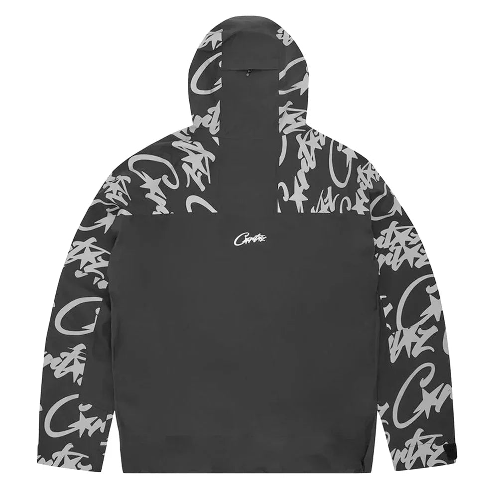 Corteiz Elitework Waterproof Shell Jacket Black - Afewvibe
