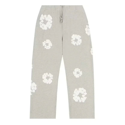 Denim Tears Cotton Wreath Baggy Sweatpants Grey - Afewvibe