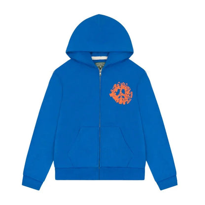 Denim Tears Denim University Zip Hoodie Royal Blue - Afewvibe