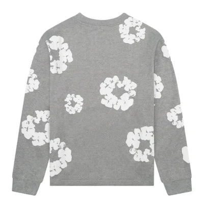 Denim Tears Long Sleeve Cotton Wreath T-shirt Grey - Afewvibe