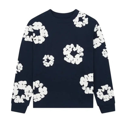 Denim Tears Long Sleeve Cotton Wreath T-shirt Navy - Afewvibe