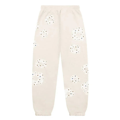 Denim Tears Rhinestone Cotton Wreath Sweatpants Oatmeal - Afewvibe