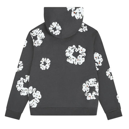 Denim Tears Rhinestone Wreath Zip Hoodie Vintage Black - Afewvibe