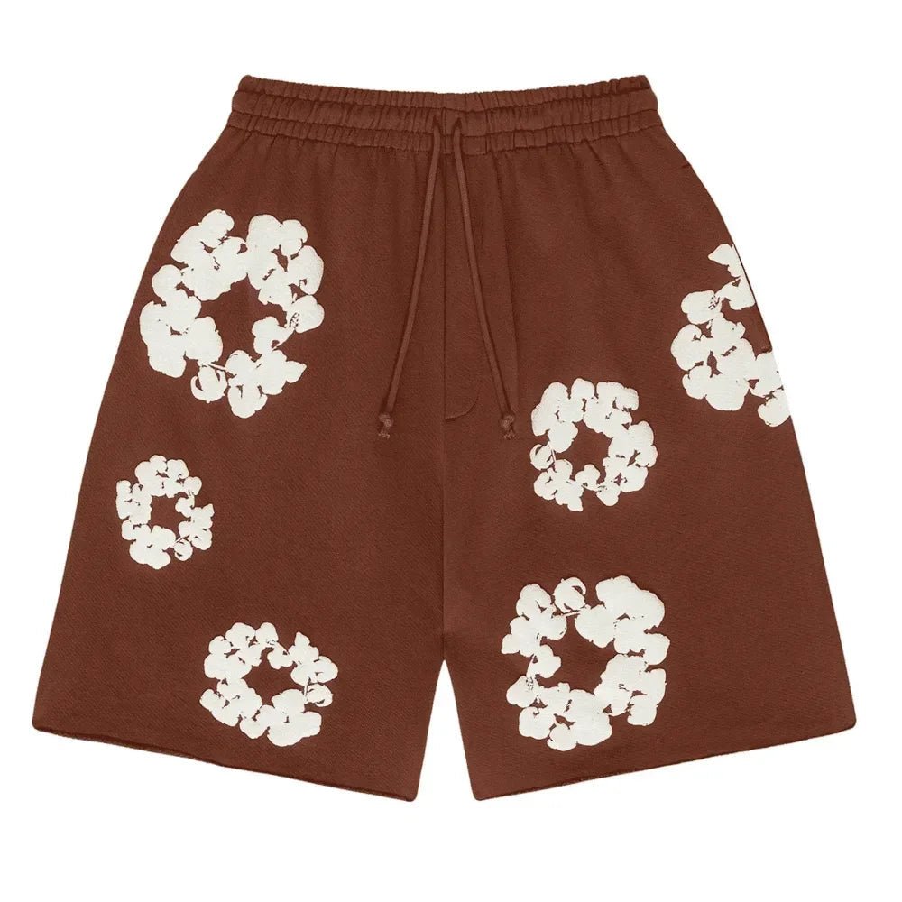 Denim Tears The Cotton Wreath Shorts Brown - Afewvibe