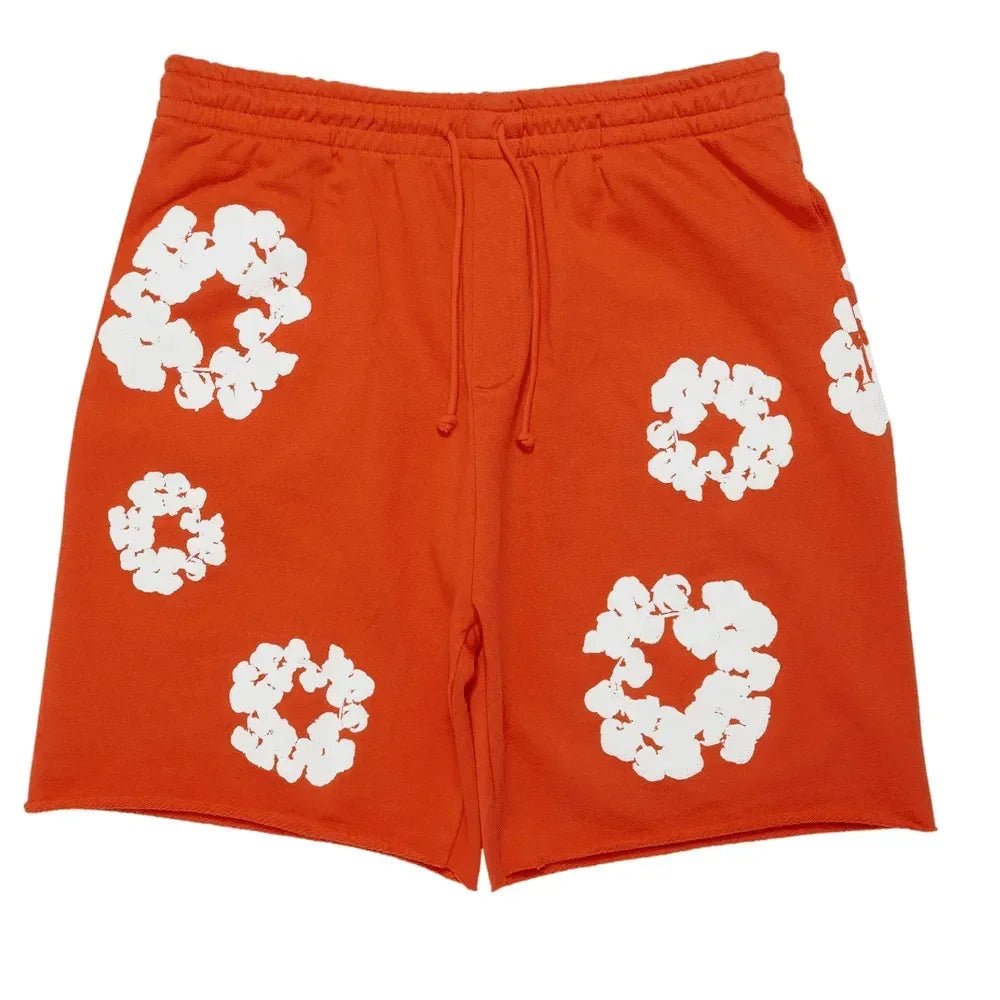 Denim Tears The Cotton Wreath Shorts Orange - Afewvibe